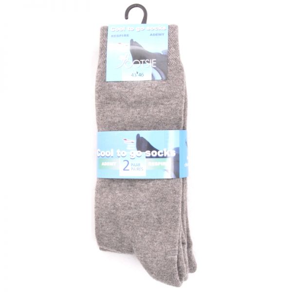 Footsie Herensokken Cool to go socks 2pak - grijs